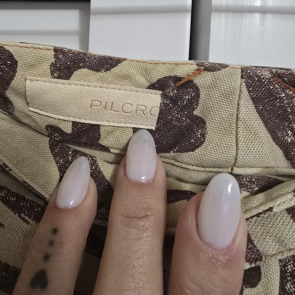 Pilcro Wide Leg Pants - Brown and Cream - Picture 3 of 5